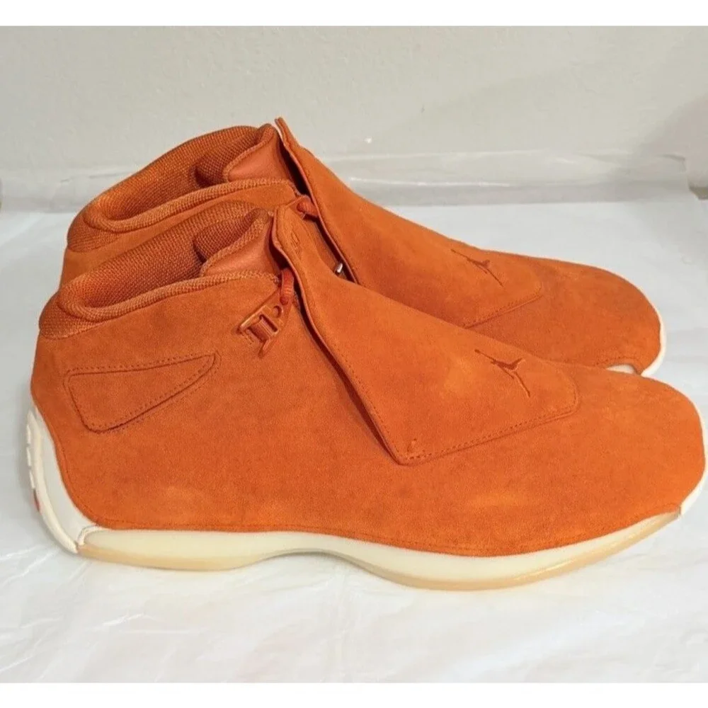 Nike Air Jordan 18 Retro Campfire Orange Suede Size 15 New Deadstock AA2494-801